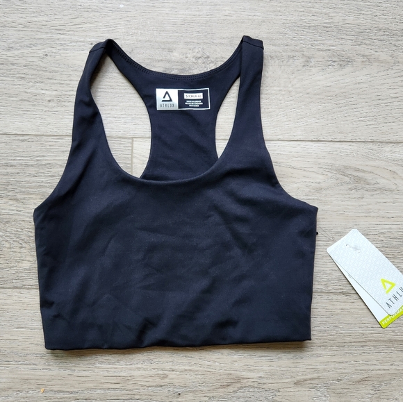 Athlux Other - Athlux Black Longline Scoop Neck Sports Bra Womens Small 4-6 Activewear Athletic